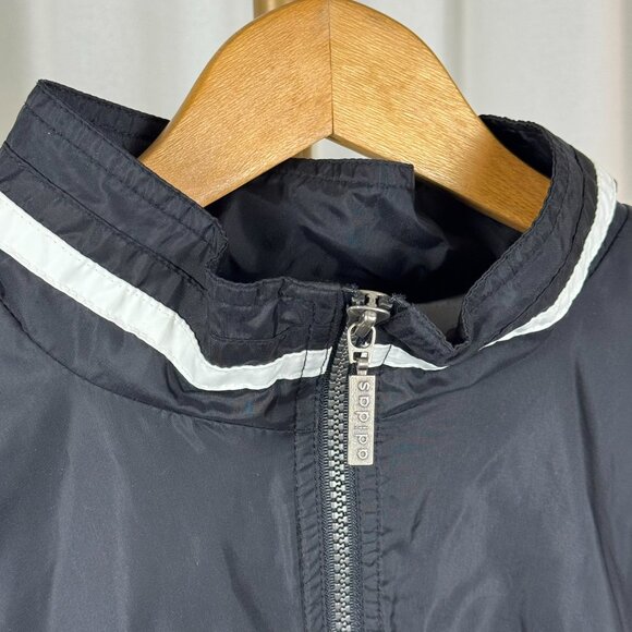 Vintage Adidas 3-Stripe Windbreaker Full Zip Track Jacket Medium - Picture 4 of 11